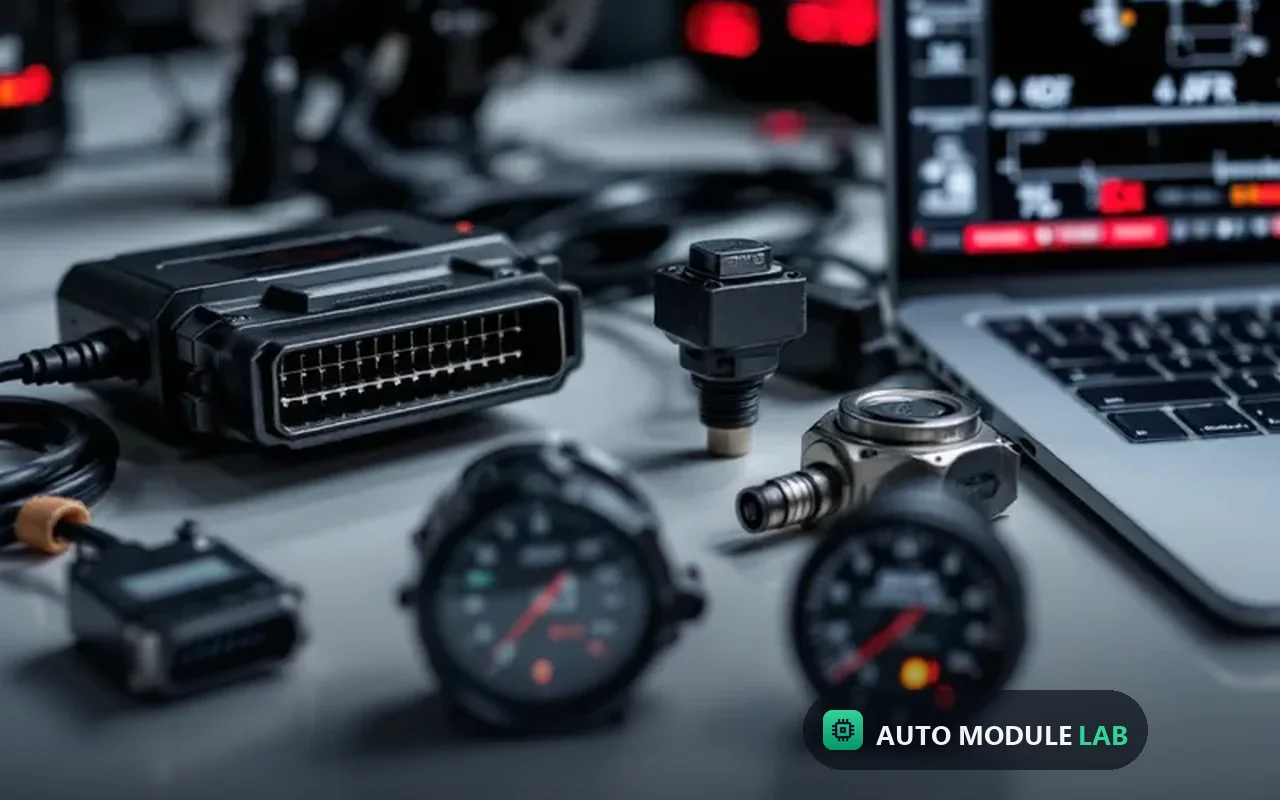 Locked GM Global A ECM connected to a bench harness for unlock